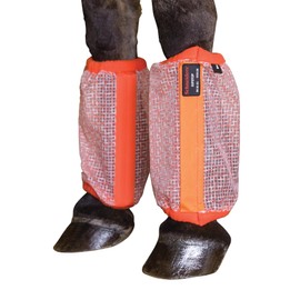 Schneiders Ripstop Mesh II Non-Fitted Horse Fly Boots | 300D Textured Nylon | 40% UV Protection | Maximum Breathability & Comfort for Fly Control | Set of 4 | Color Orange | Size Pony