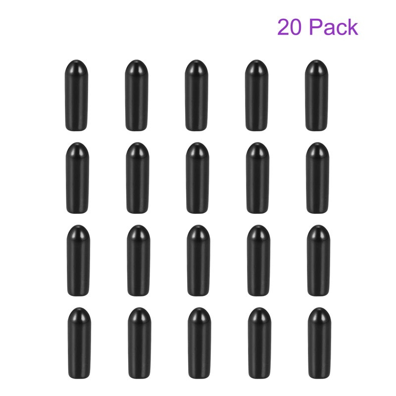 DMiotech 20 Pack 1/8" ID Black Screw Thread Protectors Rubber