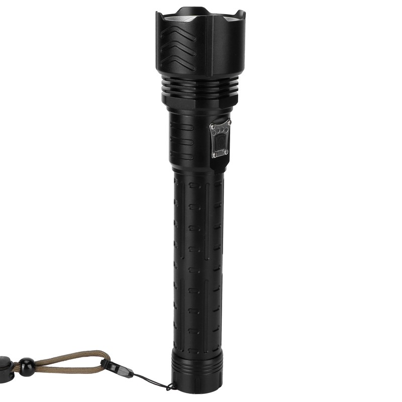 XHP90 Telescopic Zoom Flashlight Waterproof Electric Torch USB Charging for