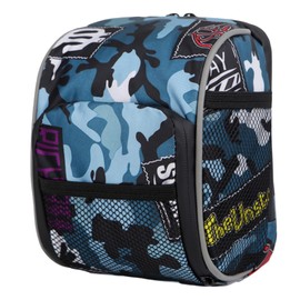 Boxonly Blue Camo Handlebar Bag, Waterproof Handlebar Storage Bag, Large Capacity Bike Front Bag with Easy Mount, Ideal for MTB and Road Cycling, 7" x 6" / 19 x 14 cm