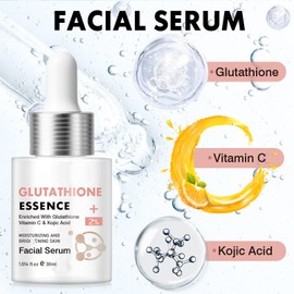 Glutathion Serum Gegen Pigmentflecken, Altersflecken, Dark Spot Correcting Glow Serum, Anti-aging Gesichtsserum zur Reduziert Dunkle Flecken und Feuchtigkeit - mit Kojisäure, Vitamin C