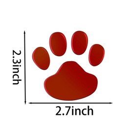 2 Pair PVC Dog Paw Footprint Sticker Decal, 3D Self Adhesive Dog Paw Footprint Sticker for Vehicle/Motorcycle/Boat/Cruisers - Red