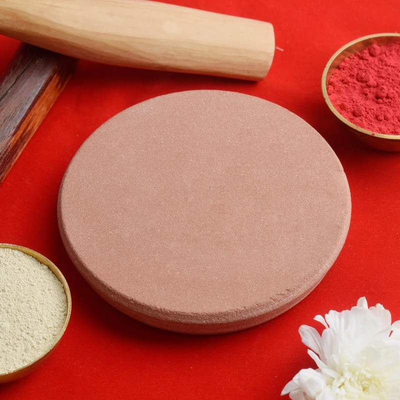 Satvik 1 Pc Handmade Sandalwood/Chandan Stick Round Rubbing Stone (Chakla)