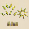 Golden Press on Nails Medium Length Coffin Artificial Fake Nails