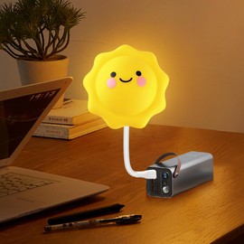 Lunriwis Children's Night Light Sun Night Light Baby LED Light, Bendable Multi-Angle Adjustable Sun Light USB Interface Direct Plug-in Simple and Easy to Use Children's Birthday Gift Decoration