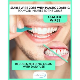 ORAL-PREVENT DR. THOMSEN - Cepillos interdentales de agarre inteligente de 1,30 mm - Morado - ISO 7 - Limpieza profunda entre dientes - Púas dentales ultrafinas - Paquete de 24