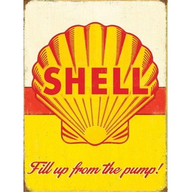 BigBazza Novelty Retro Vintage Wall tin Plaque 20x15cm - Ideal for Pub shed Bar Office Man Cave Home Bedroom Dining Room Kitchen Gift - Shell Motor Oil Garage Workshop Repair Metal Sign