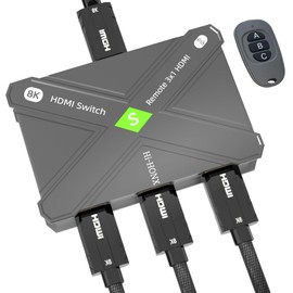 8K High-Definition Remote Switch - HDMI 2.1 Switcher 1 in 3 Out & 3 in 1 Out Bidirectional Switcher, Supports 8K@60Hz / 4K@120Hz