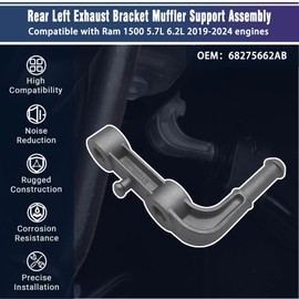 BOVIEER Rear Left Exhaust Bracket Compatible with Ram 1500 5.7L 6.2L 2019-2024, Muffler Support Assembly Driver Side Replaces 68275662AB