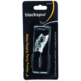 Blackspur - Heavy-Duty Steel Safety Hasp & Staple - 100mm - Black