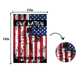 MEFENG One Nation Under God Garden Flag - Easter Jesus American Flag - God Bless Outdoor Decor - Nativity Religious House Decoration -Double Sided Flag 12 x 18 Inch