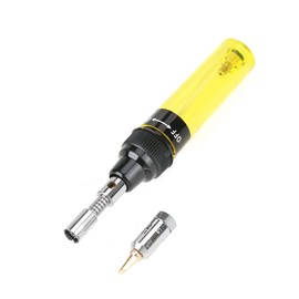 Cordless Butane Iron - Mini Torch Pen, Gas Blowtorch for Welding & Soldering Electronic Products (Yellow)