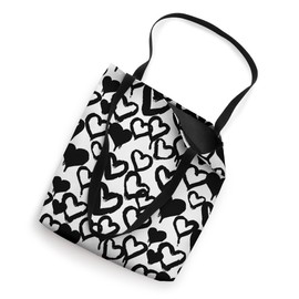 Graffiti Hearts Abstract Pop Art Minimalist Black White Tote Bag