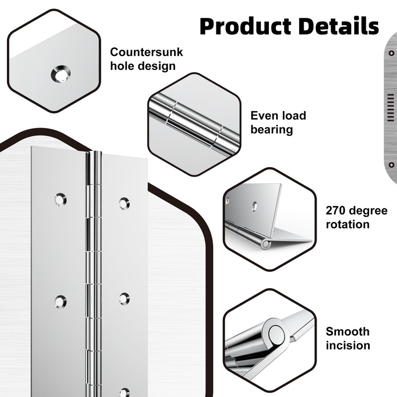 2 Pack Heavy Duty Piano Hinge 24 Inch x 3