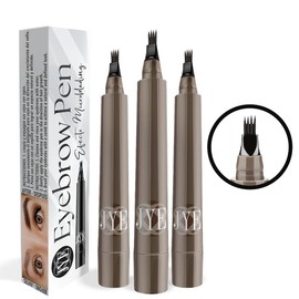 Plumón para Cejas Efecto Microblading, Dibujo pelo a pelo, Impermeable, Larga duración, Maquillaje para cejas. 3 Piezas COLOR RUBIO CENIZO