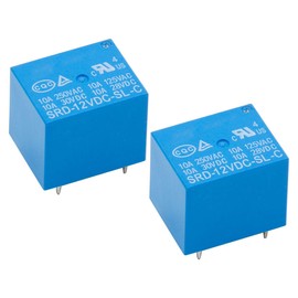 Heschen Heschen PC Board Relay SRD-12VDC-SL-C DC 12V Coil SPDT 10A 250VAC 5 Pin terminals 2Pack