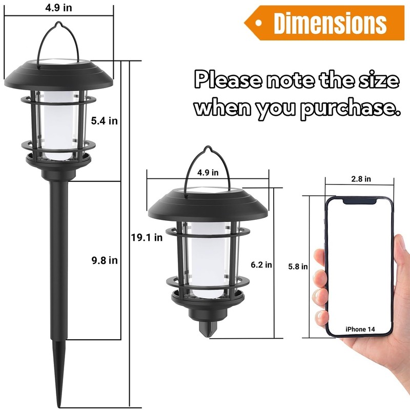 Dynaming 6 Pack Solar Flame Torch Lights Outdoor, Halloween Dual