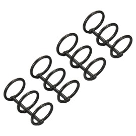 PATIKIL 0.79 Inch Diameter 3 Rings Book Rings, 4 Pieces, Removable Metal Book Rings, Office, Loose Leaves, 3 Circles for Desk, Calendar, Photo Album, Black