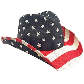 Port Classic American Flag Cowboy Hat, Youth Size (Red, White, Blue)