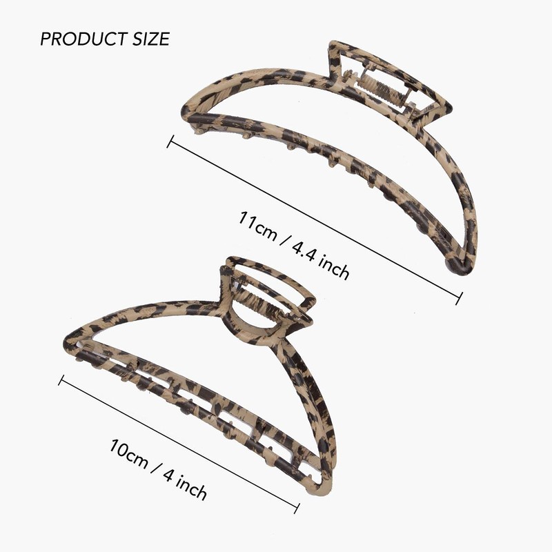 BasicSense A Pair of Leopard Print Hair Claw Set LightWeight