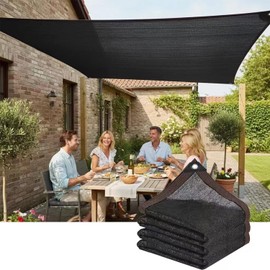 Tela para Sombra 90% HDPE 3x4m, Lona de Sombra Malla Raschel Anti-UV con Ojales, Vela de Sombra Porosa para Jardín, Terraza, Patio, Balcon y Gallinero