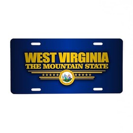 CafePress West Virginia (V15) Aluminum License Plate, Front License Plate, Vanity Tag