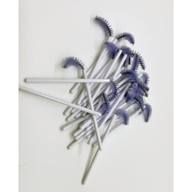 Alluring Disposable Curved Head Mascara Wands/Brushes Eyelash Extension - Color Brushes (Purple 100 pcs)