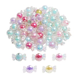 Acxico 100Pcs Large Bubblegum Beads Acrylic Candy Big Spacers Plastic Mix 20mm