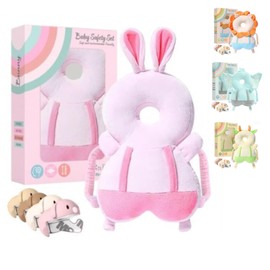 Baby Head Protector Backpack (Bunny) & Corner Protector Baby | Head Protection Back Pack for Baby & Table Corner Protectors | Baby Safety Products by Safety First Baby.