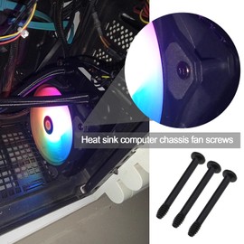 Create idea 100Pcs Radiator Fan Screws Computer Case Fan Screws PC Fan Screws Accessories for Computer Cooling Fan 30x3.4mm & 10x5mm Black