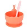 Cute Silicone Baby Feeding Bowl Spoon Set with Suction Base