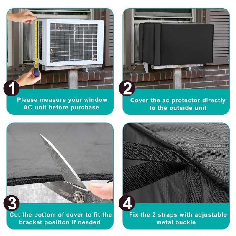 Fivebop Window Air Conditioner Insulation Cover for Outside Units 3