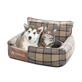 PETCUTE Dog Bed Medium Large Dogs, Orthopaedic Dog Basket with Removable Washable Cover, Washable Dog Beds, Dog Basket with Non-Slip Base, Soft Dog Sofa, Grey, XL