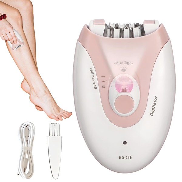 Epilator for Women – Pink Rechargeable Hair Removal Device with