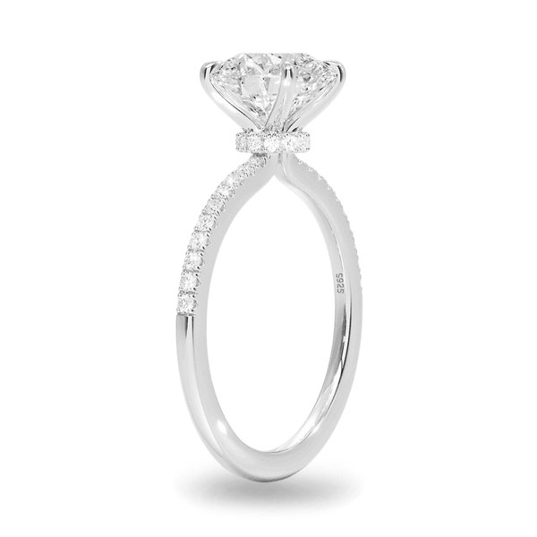VISDIV 2CT Sterling Silver Engagement Rings AAAAA Cubic Zirconia CZ