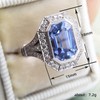 Mnyixsi 925 Sterling Silver Blue Created Sapphire and Moissanite Wedding