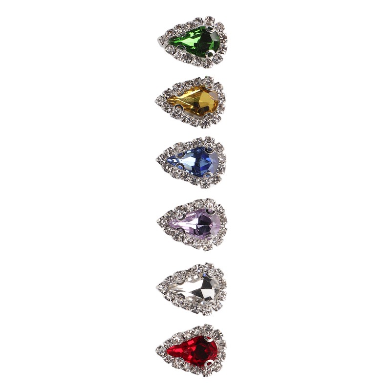 30pcs Sew On Rhinestones 6 Colors DIY Handcraft Glass Rhinestone