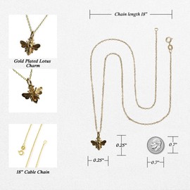FashionJunkie4Life Dainty Honey Bee Necklace, Natural Bronze Bumblebee Necklace (Small), 18” Chain; Bee Jewelry