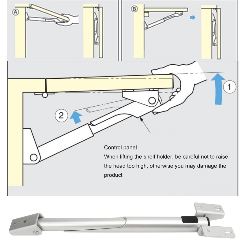 Counter Extension Bracket Rod 260‑430mm Aluminium Alloy Folding Shelf Support