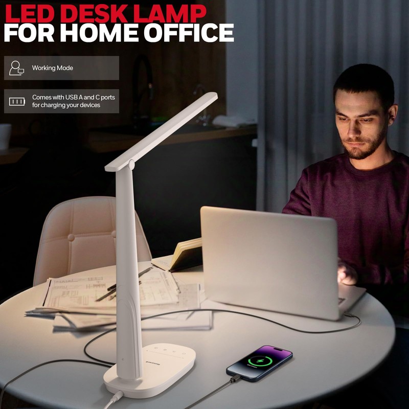 Honeywell LED Desk Lamp for Home Office, Eye-Caring Light with