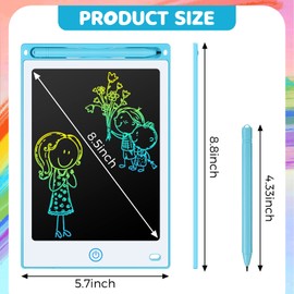 32 Pieces LCD Writing Tablet Doodle Board Electronic Toy 8.5 Inch Colorful Doodle Board LCD Erasable Drawing Pad Reusable Writing Pad Toys for Girls Boys 8-10 3-10 (White, Black, Pink, Blue)