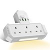Multi Plug Adapter with USB C, 3 Way Plug Adaptor