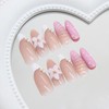 SINHOT Almond Press on Nails Medium - 3D Pink Flower