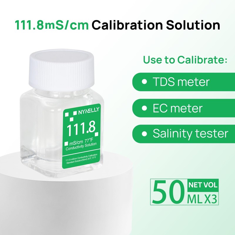 Nynelly 111.8 mS/cm Calibration Solution for Salinity Tester, EC Meter,