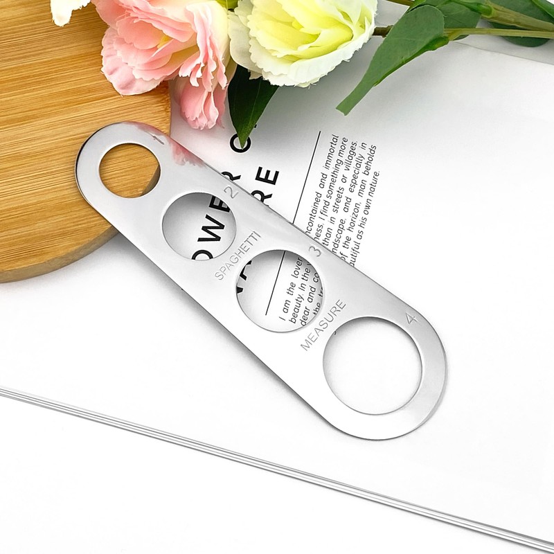 Ainkou 4-Hole Stainless Steel Spaghetti Measure Tool Sturdy Pasta Measuring