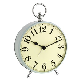 Blooming Weather Quartzclock - Vintage-Look Alarm Clock, 12.3 x 7.1999999999999993 x 16 cm, Pearl Blue