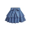 WDIRARA Women's Plus Size Bow Mini Denim Skirt Layered Ruffle