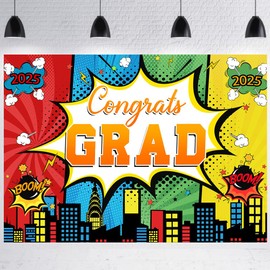 LTDKAEN 7x5ft Congrats Grad Backdrop 2025 Graduation Photography Background Class of 2025 Congrats Grad Party Decoration Photo Booth Props