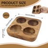 4 Slots Wooden Egg Tray, Egg Holder for Kitchen Refrigerator