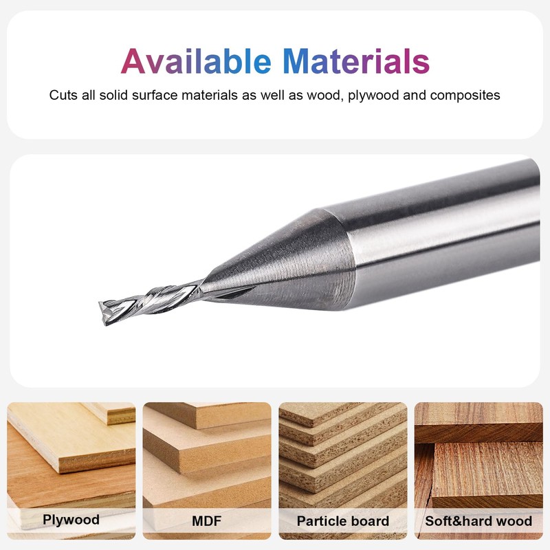 SpeTool 1/16" Cutting Diameter Downcut Spiral Router Bit with 1/4"